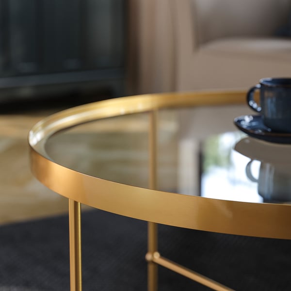 IKEA TORSJÖ Coffee Table Gold Effect/glass 34 5/8 "