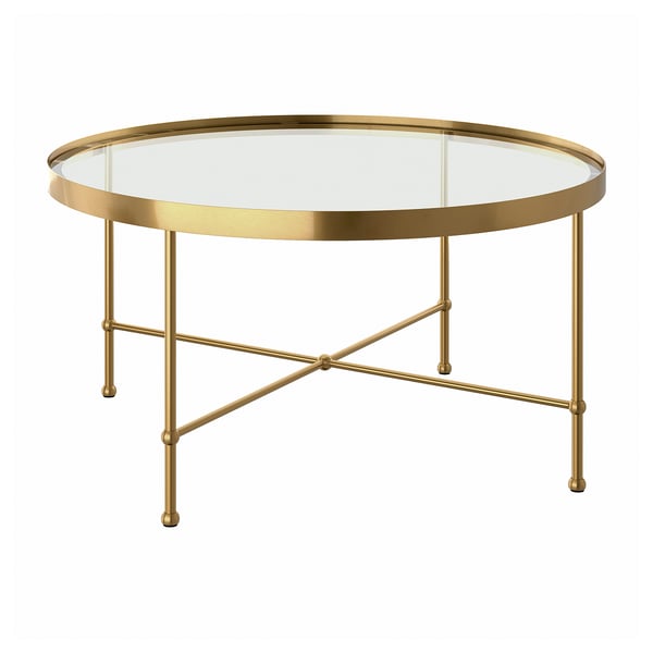 IKEA TORSJÖ Coffee table gold effect/glass 34 5/8 "
