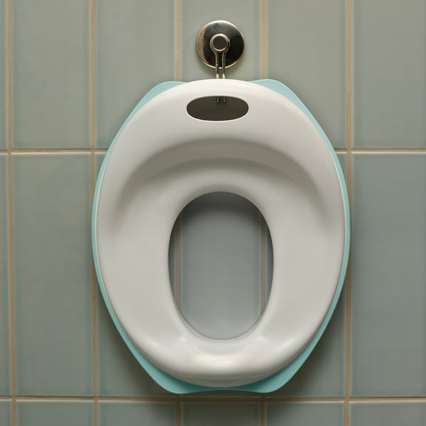 IKEA TOSSIG Toilet Seat White/turquoise