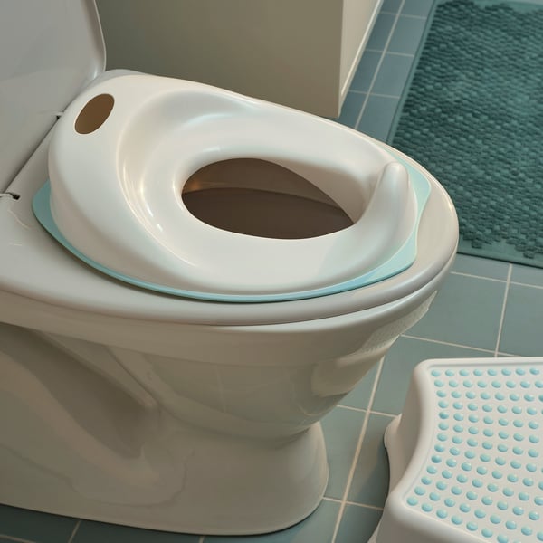 IKEA TOSSIG Toilet Seat White/turquoise