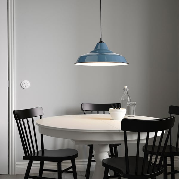 IKEA TRETTIOEN Pendant Lamp Blue 15 "