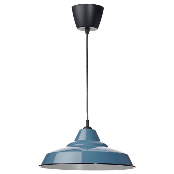 IKEA TRETTIOEN Pendant lamp blue 15 "