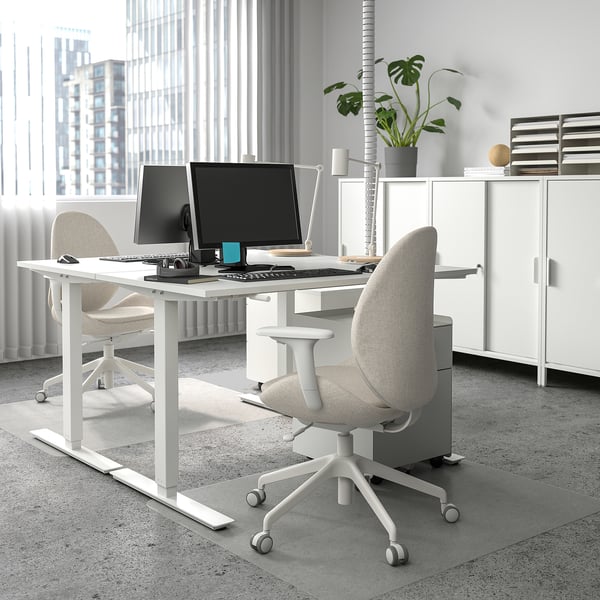 IKEA TROTTEN Desk Sit/stand White 47 1/4x27 1/2 "