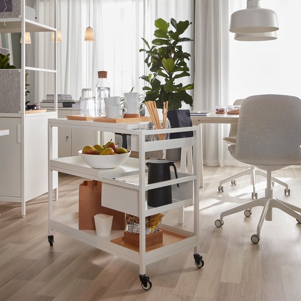 IKEA TROTTEN Utility Cart White 31 1/2x15 3/4 "