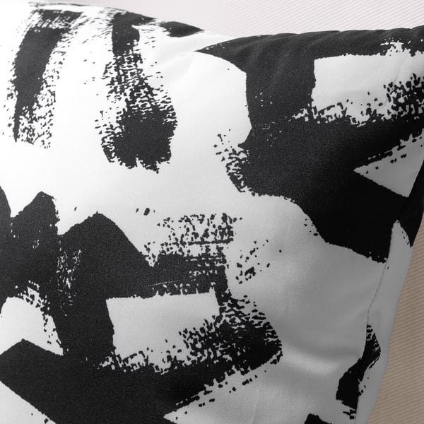 IKEA TURILL Cushion White/black 16x16 "