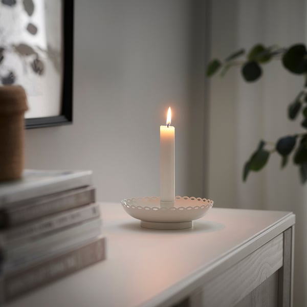 IKEA TURTURDUVA Candlestick Off-white 1 ½ "