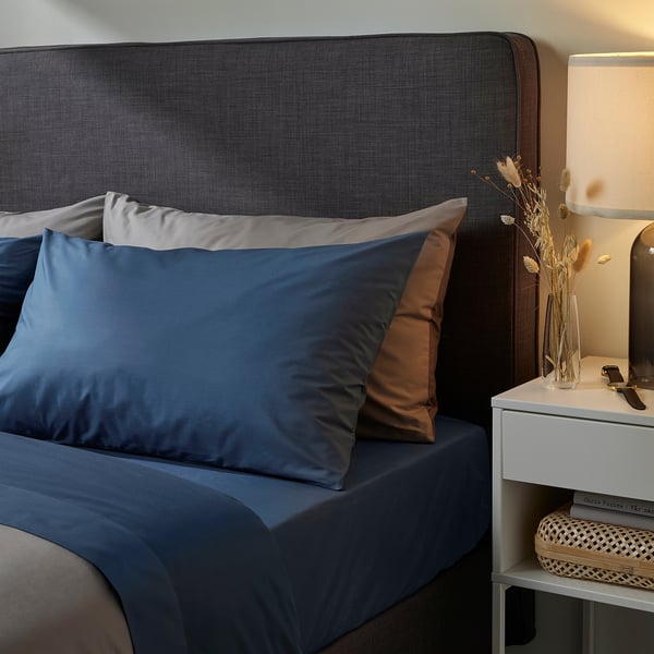 IKEA ULLVIDE Sheet Set Dark Blue Queen