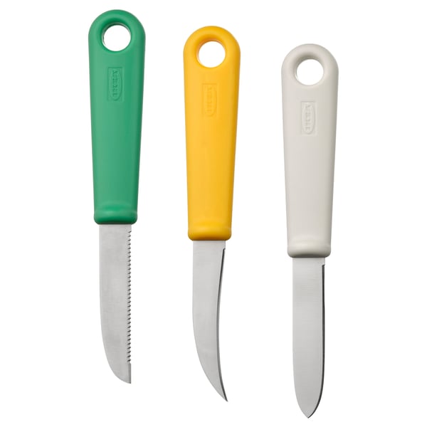IKEA UPPFYLLD Paring knife set of 3 mixed colors