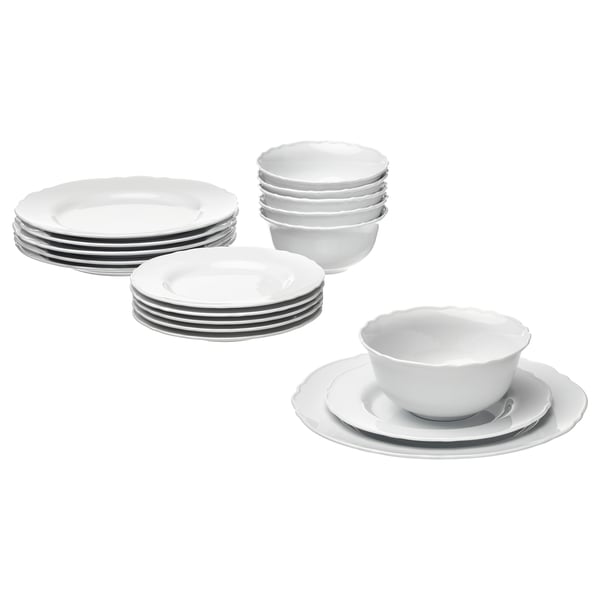 IKEA UPPLAGA 18-piece dinnerware set white