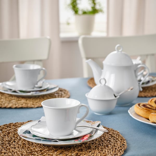 IKEA UPPLAGA Cup And Saucer White 8 Oz