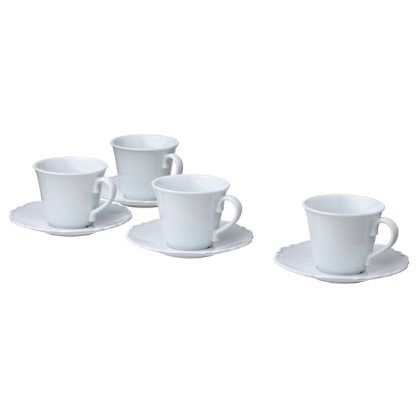 IKEA UPPLAGA Cup and saucer white 8 oz