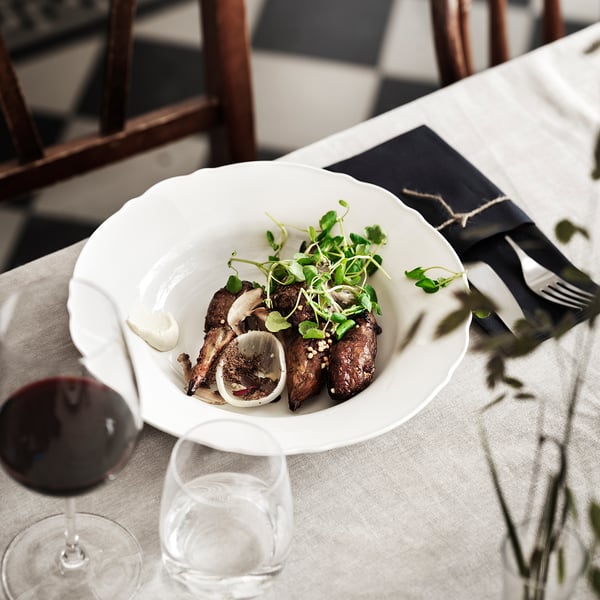 IKEA UPPLAGA Deep Plate/bowl White 10 "