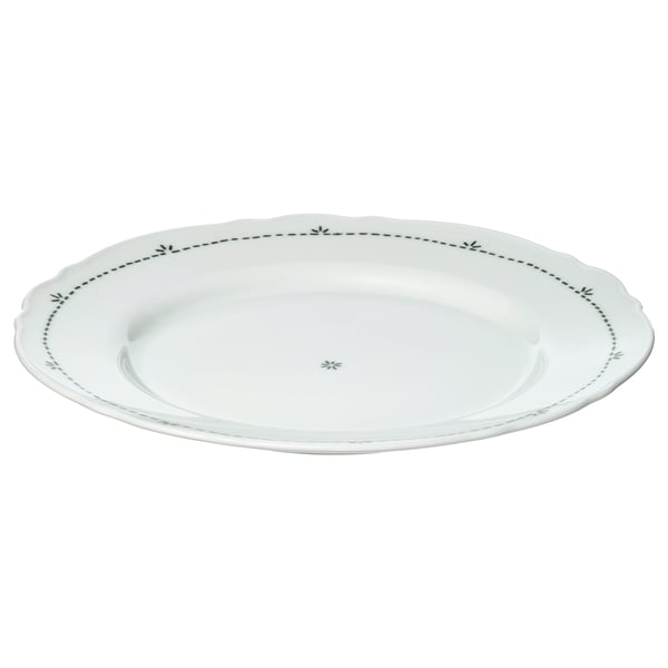 IKEA UPPLAGA Plate patterned/white 11 "