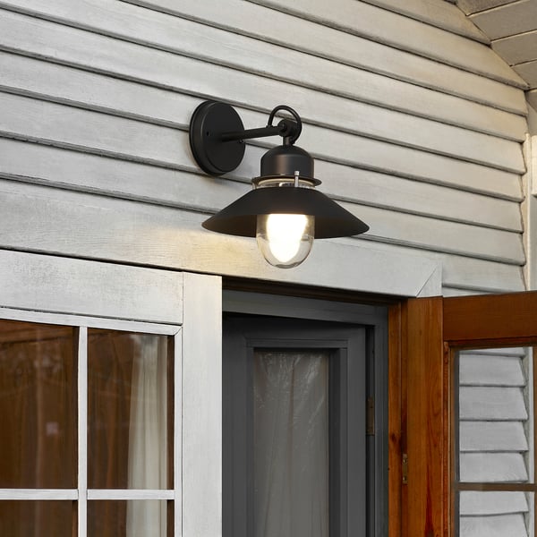 IKEA UPPLID Wall Lamp Outdoor Black 11 "