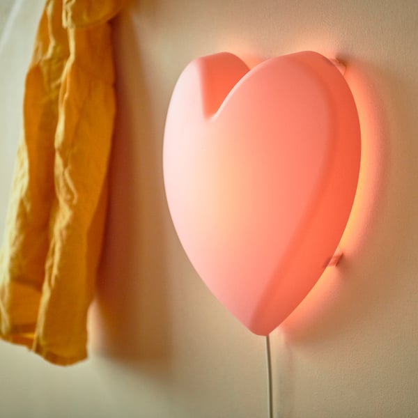 IKEA UPPLYST LED Wall Lamp Heart Pink
