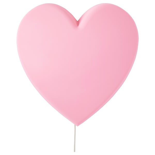 IKEA UPPLYST LED wall lamp heart pink