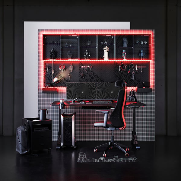 IKEA UPPSPEL Gaming Desk Black 55 1/8x31 1/2 "