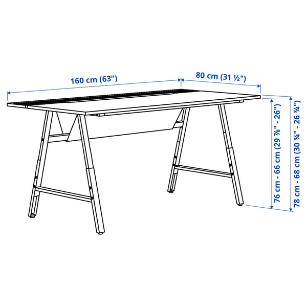 IKEA UTESPELARE Gaming Desk Black 63x31 1/2 "