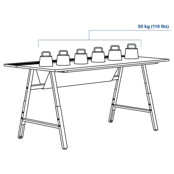 IKEA UTESPELARE Gaming Desk Black 63x31 1/2 "