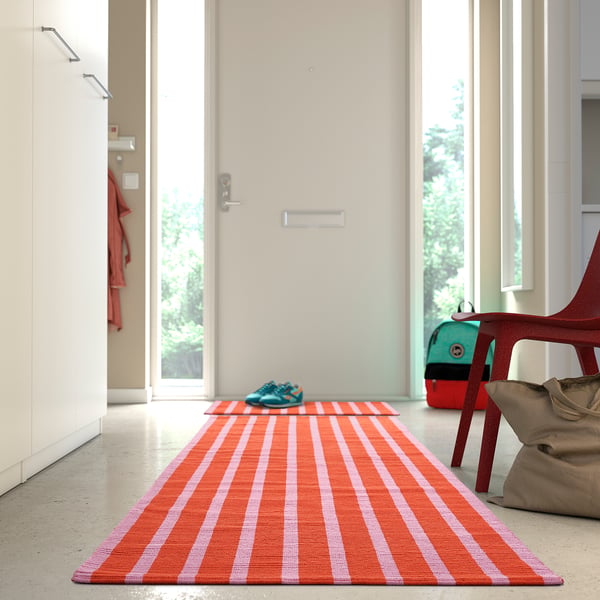 IKEA VÄGSKYLT Rug Flatwoven Pink/orange 2 ' 7 "x8 ' 2 "