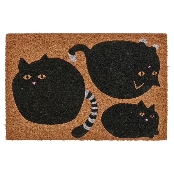 IKEA VÄGTYP Door mat cat black/natural 2 ' 0 "x2 ' 11 "