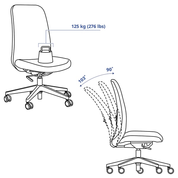 IKEA VALLFJÄLLET Office Chair Gunnared Gray