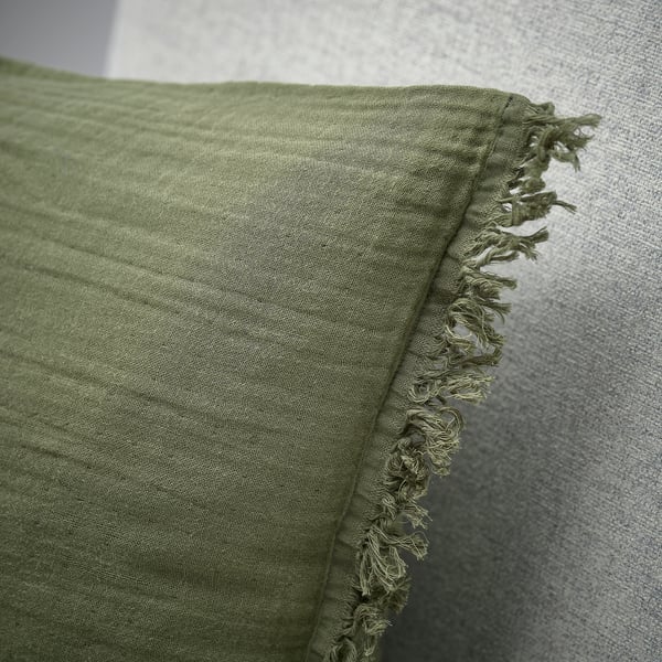 IKEA VALLKRASSING Cushion Cover Gray-green 20x20 "