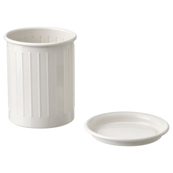 IKEA VÄLVÅRDAD Utensil Holder Beige/galvanized 5 "