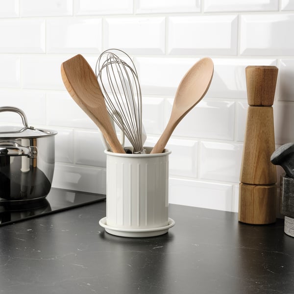 IKEA VÄLVÅRDAD Utensil Holder Beige/galvanized 5 "