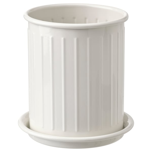 IKEA VÄLVÅRDAD Utensil holder beige/galvanized 5 "