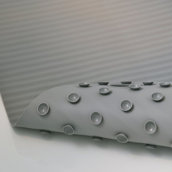 IKEA VALVATTNET Bathtub Mat Gray 13x33 "