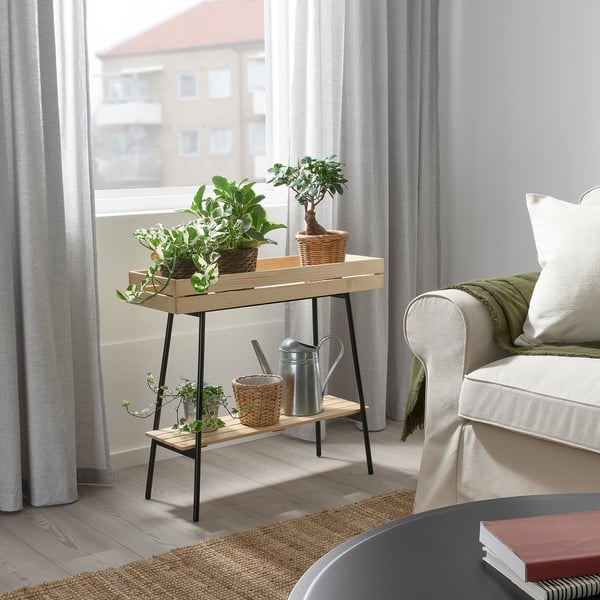 IKEA VANILJSTÅNG Plant Stand Pine/black 26 ½ "