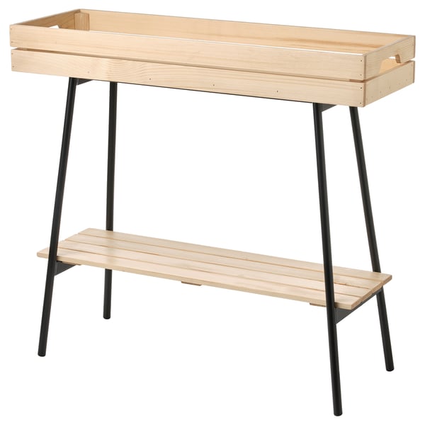 IKEA VANILJSTÅNG Plant stand pine/black 26 ½ "