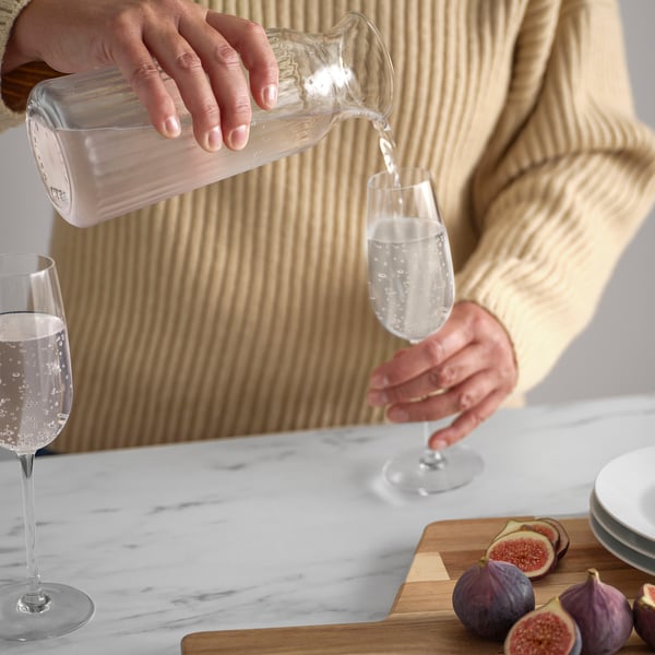 IKEA VARDAGEN Carafe Clear Glass/patterned 34 Oz