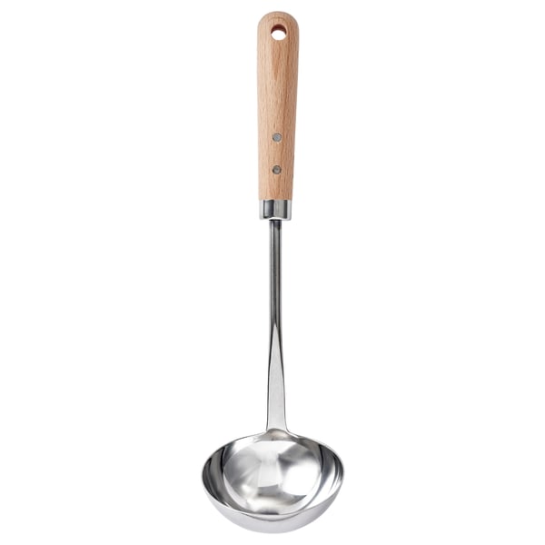 IKEA VARDAGEN Ladle stainless steel/beech 13 "
