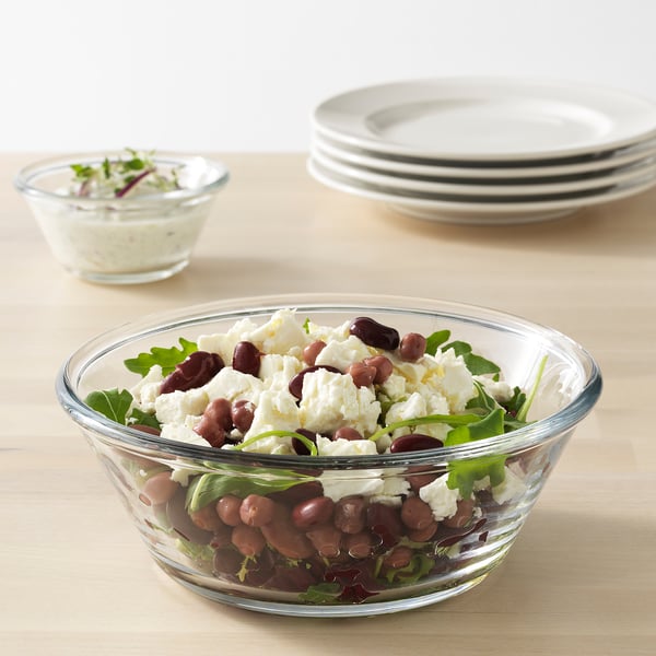 IKEA VARDAGEN Serving Bowl Clear Glass 8 "