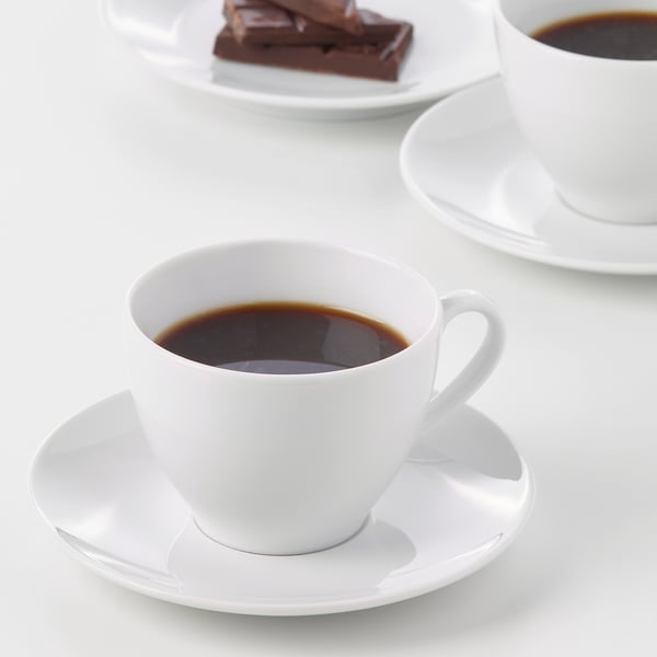 IKEA VÄRDERA Coffee Cup And Saucer White 7 Oz