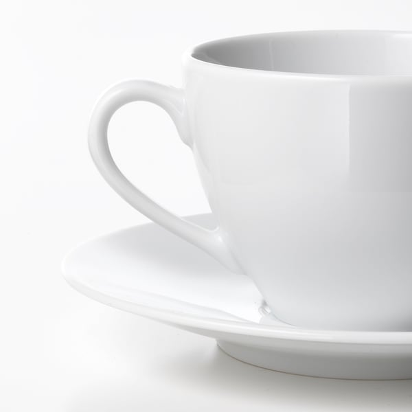 IKEA VÄRDERA Coffee Cup And Saucer White 7 Oz