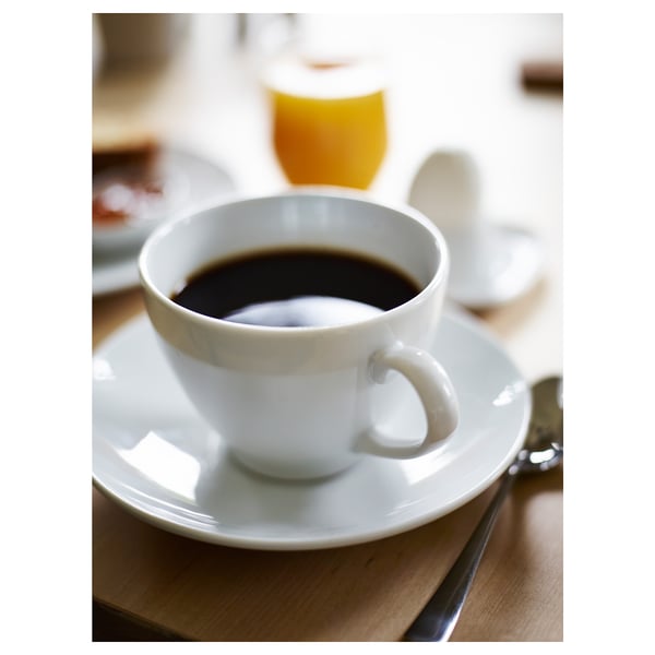 IKEA VÄRDERA Coffee Cup And Saucer White 7 Oz