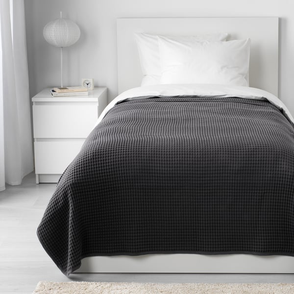 IKEA VÅRELD Bedspread Dark Gray 59x98 "
