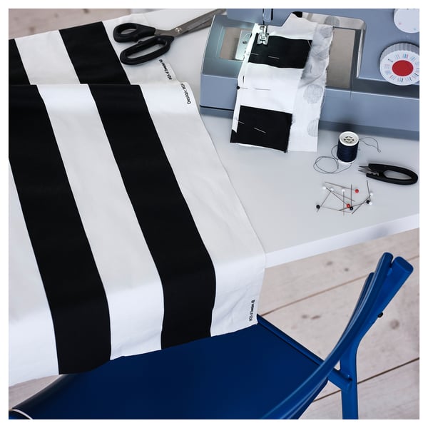 IKEA VARGTÖREL Pre-cut Fabric Black/white 59x118 "