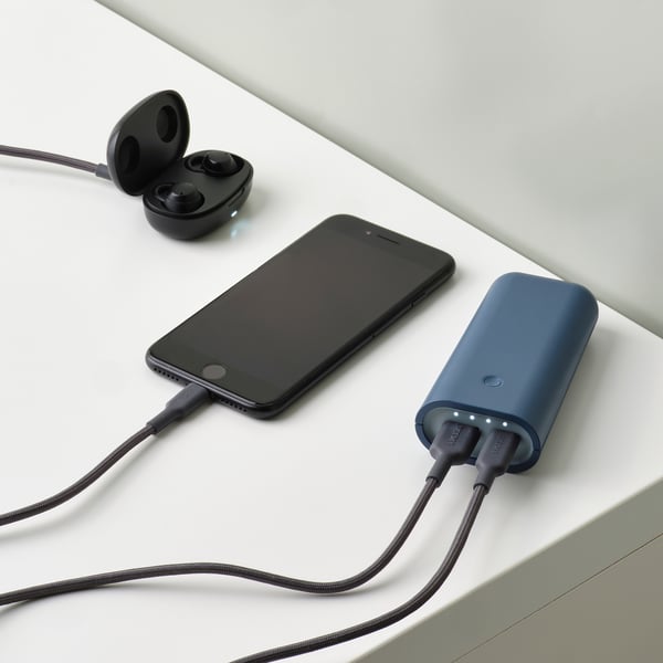 IKEA VARMFRONT Portable Charger Blue 5200 MAh