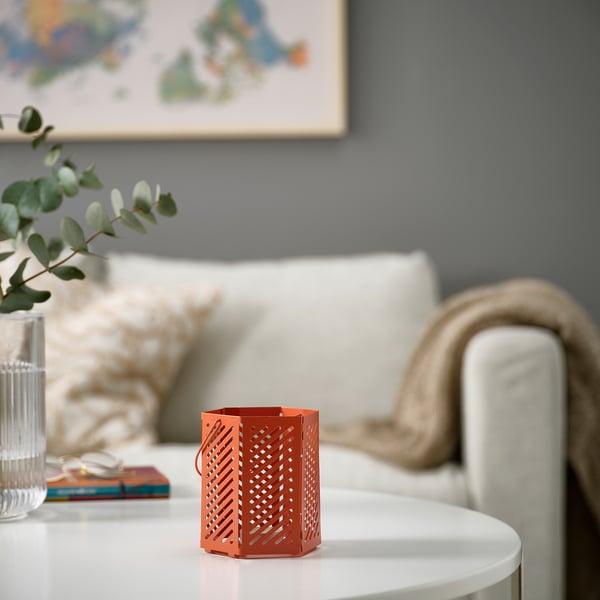 IKEA VÅRSYREN Lantern For Tealight Brown-orange 5 "