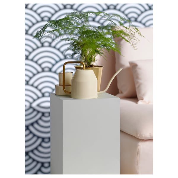 IKEA VATTENKRASSE Watering Can Ivory/gold 30 Oz