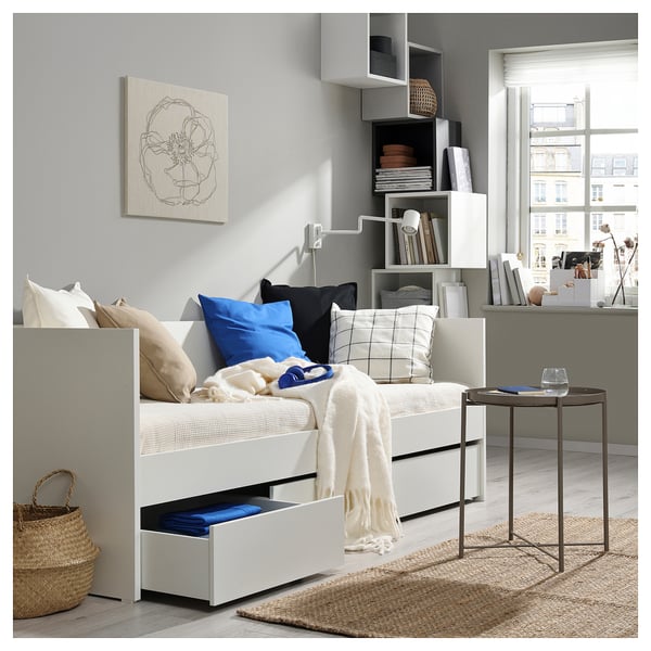 IKEA VIHALS Day-bed Frame With Storage White Twin