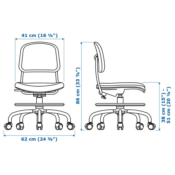 IKEA VIMUND Child's Desk Chair Turquoise