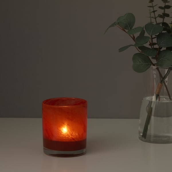 IKEA VINDSTILLA Candle Holder Red 4 ¼ "