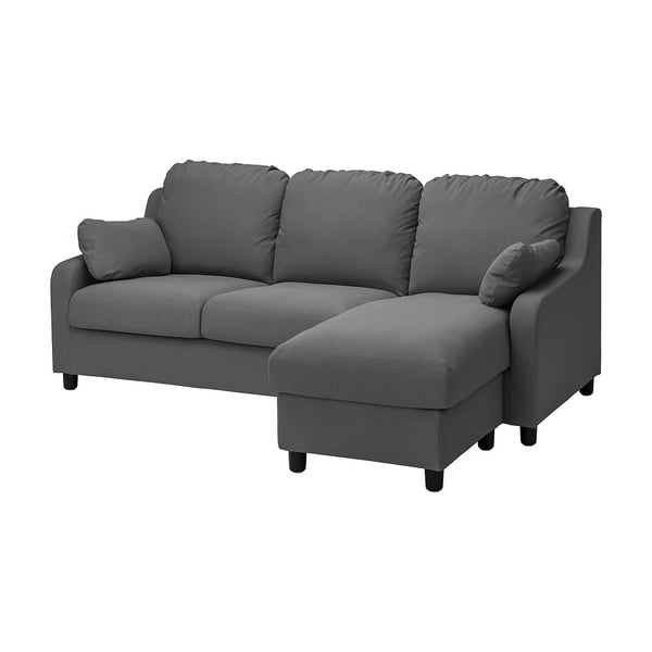 IKEA VINLIDEN Sofa with chaise Hakebo dark gray