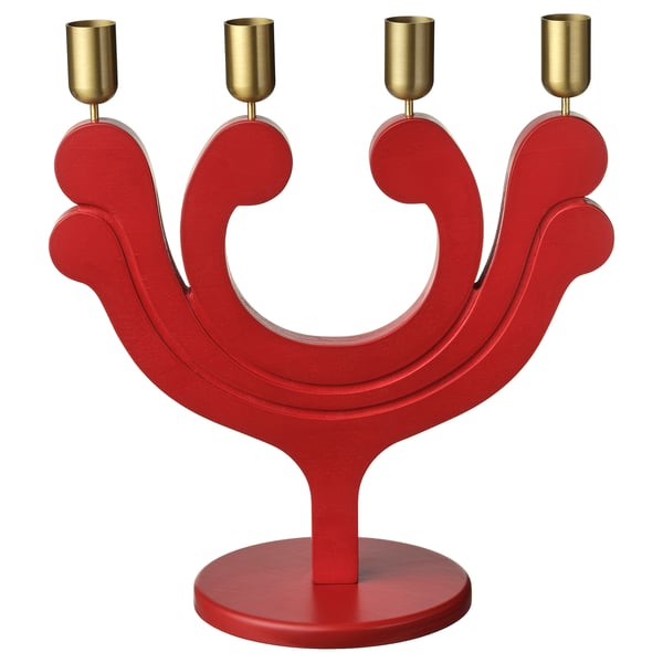 IKEA VINTERFINT Candlestick for 4 candles red 11 "