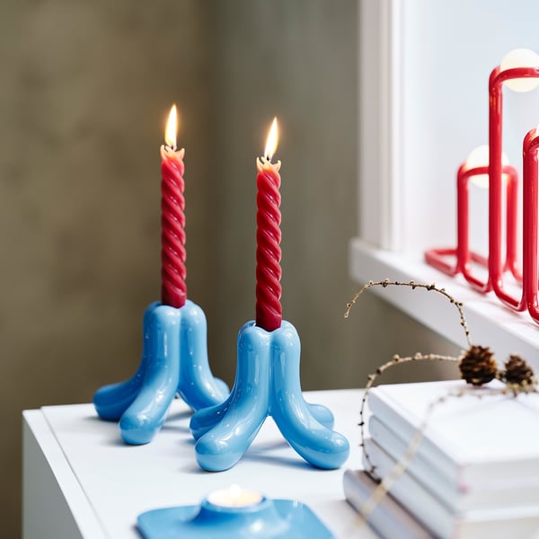 IKEA VINTERFINT Candlestick Light Blue 4 "